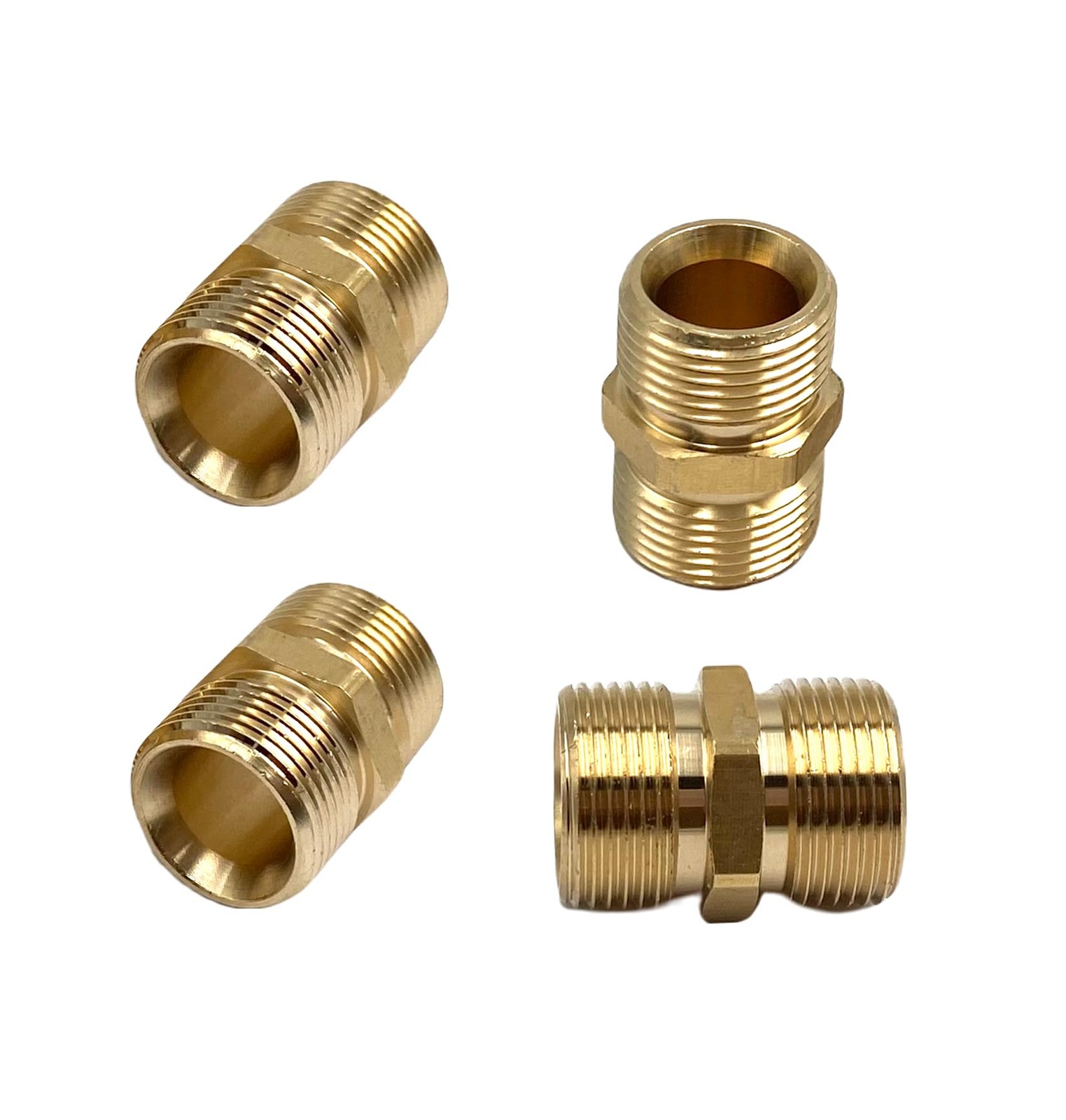 4Pcs M22 14mm Male to M22 14mm Male Pressure Washer AdaptersBrass 5000 PSI Pr…
