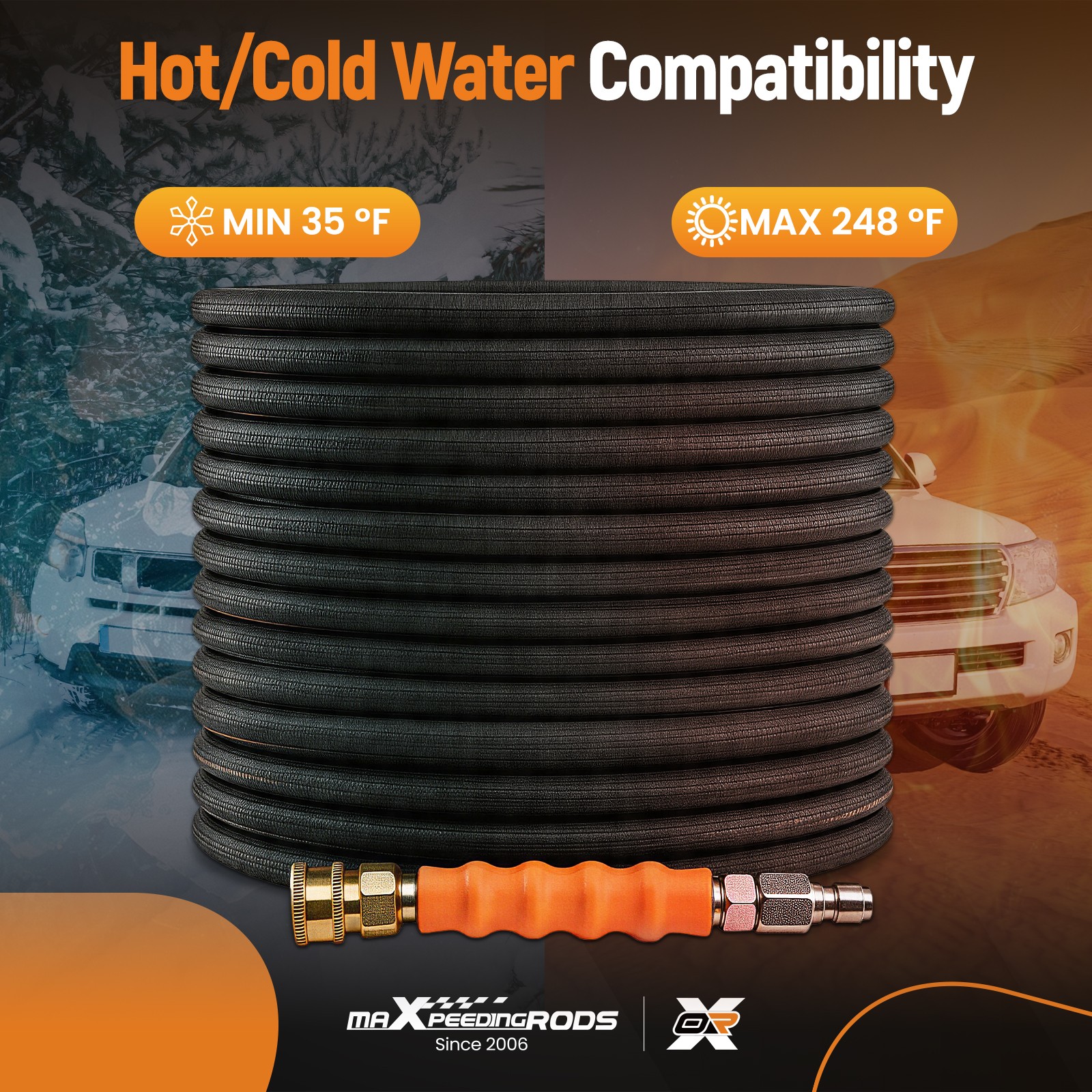 200FT 4800PSI Pressure Washer Hose for Simpson Generac 3/8″ Steel Wire Braid