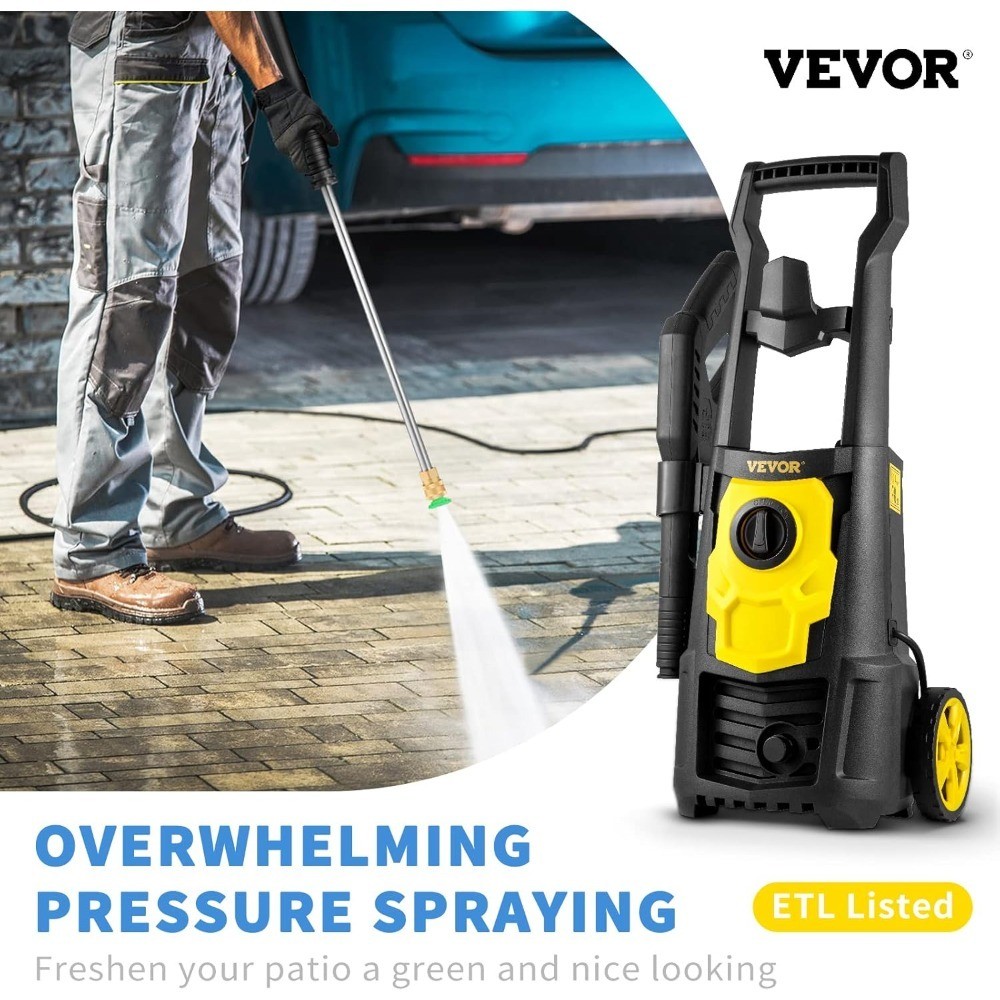 Electric Pressure Washer, 2000 PSI 1.76 GPM, Portable Cleaner with 30ft Hose,