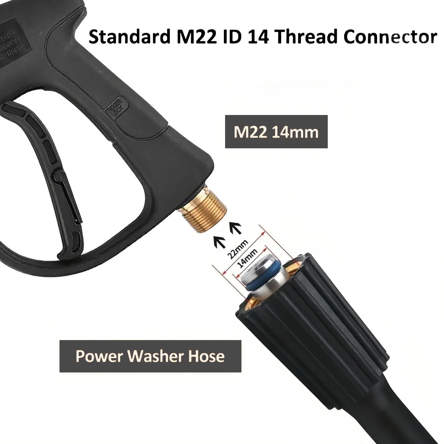 2175 PSI High Pressure Washer Gun Short Handle M22-14 Quick Connect