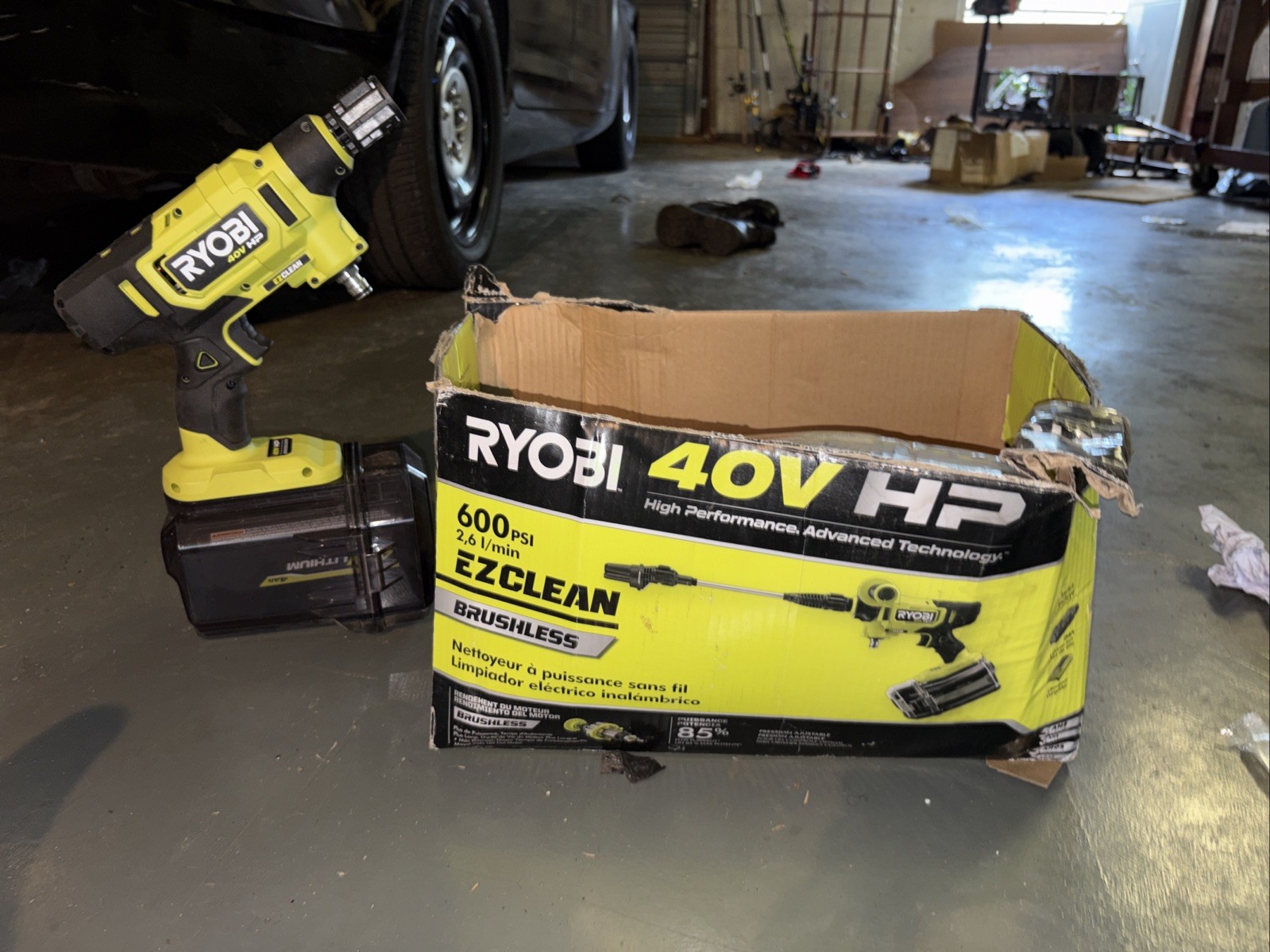 Ryobi 40V HP 600 PSI EZ Clean Power Cleaner Brushless Kit(Sprayer Only) RY124052