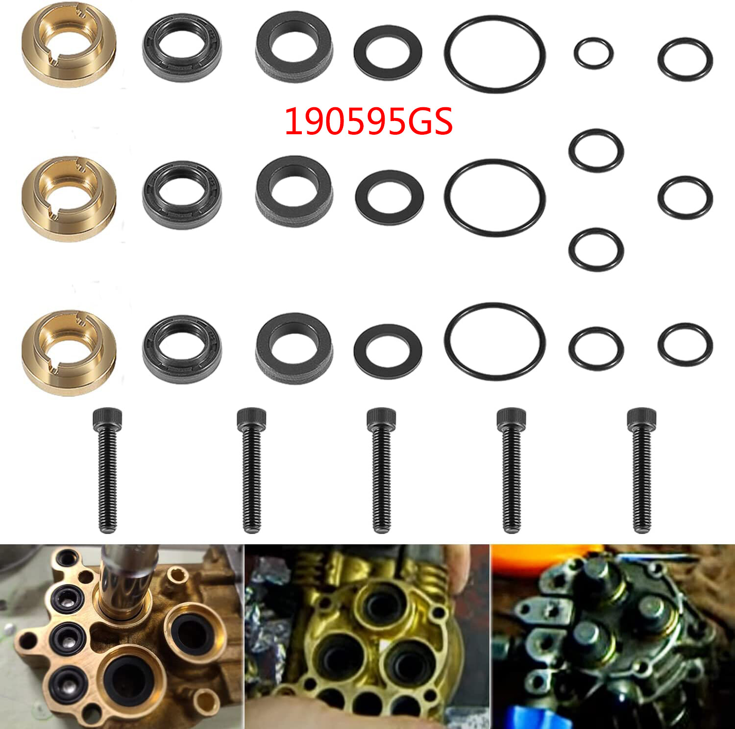Pressure Washer Seal Kit Set Replace For Briggs & Stratton 190595GS 190711GS
