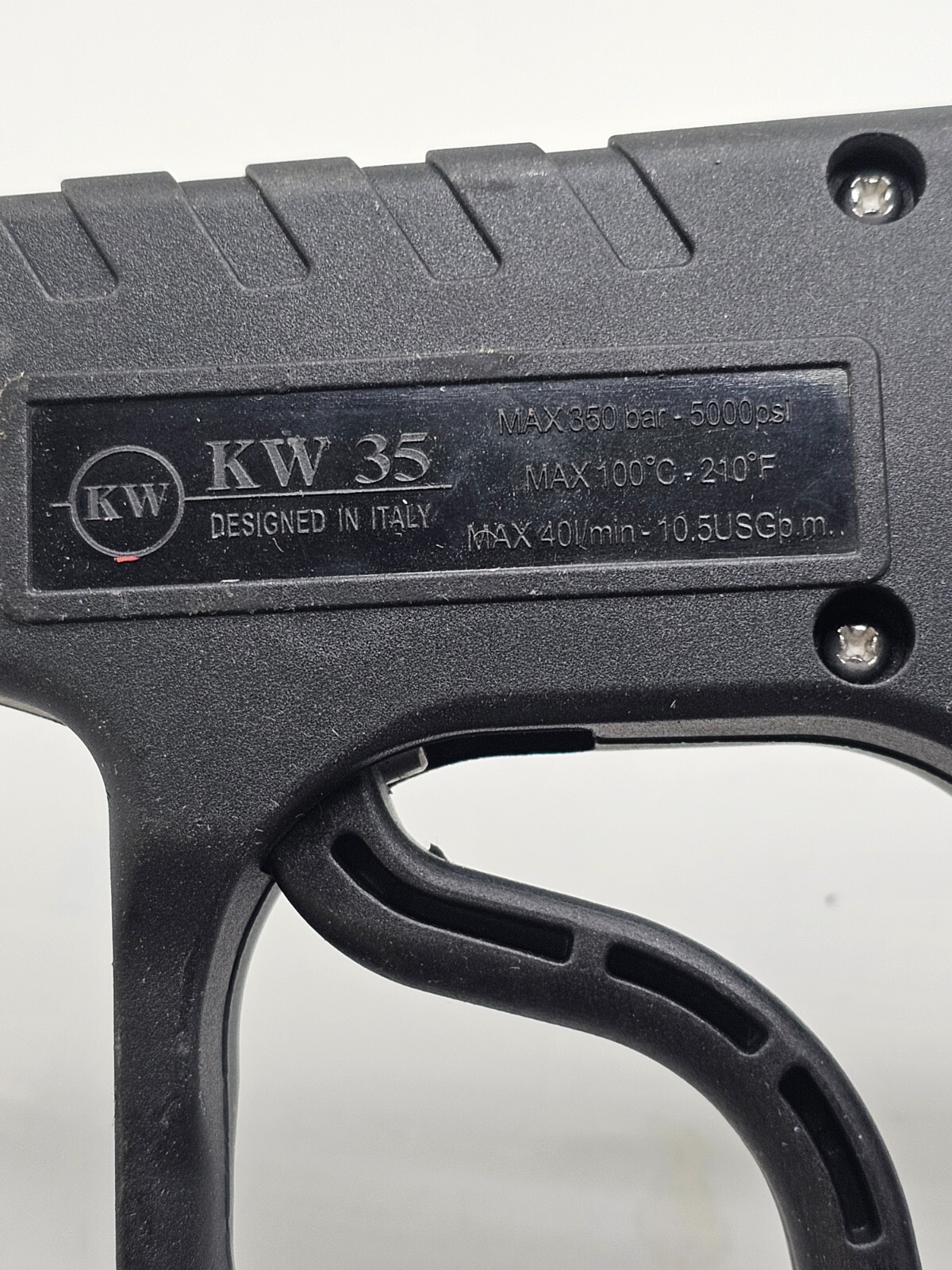 KW35 Pressure Washer Handle Max 350 Bar – Max 5000 PSI 100°C – 210°F