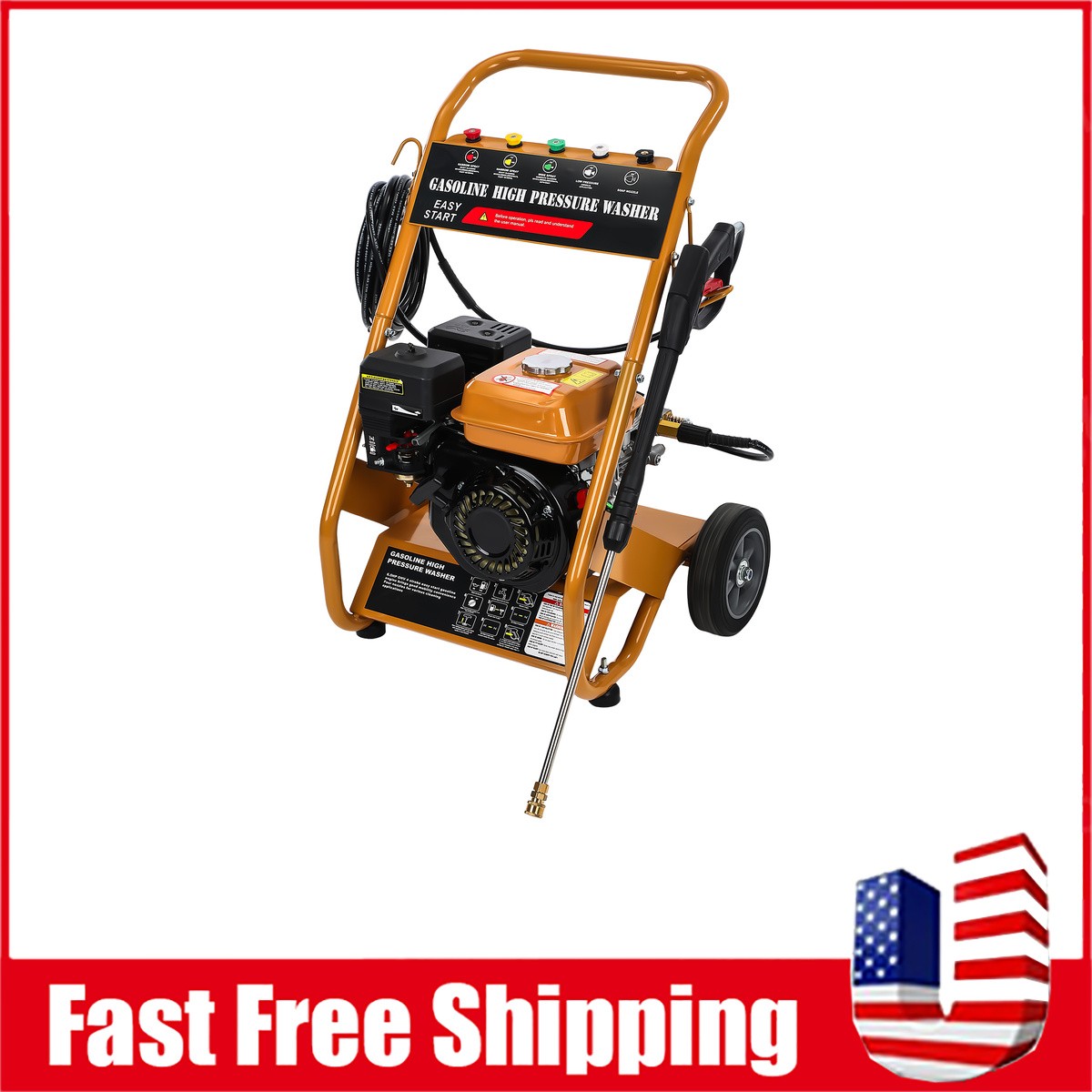 3950 PSI Gas Pressure Washer 5 Nozzles Gas Powered Washer 6.5HP 2.6 GPM 212cc