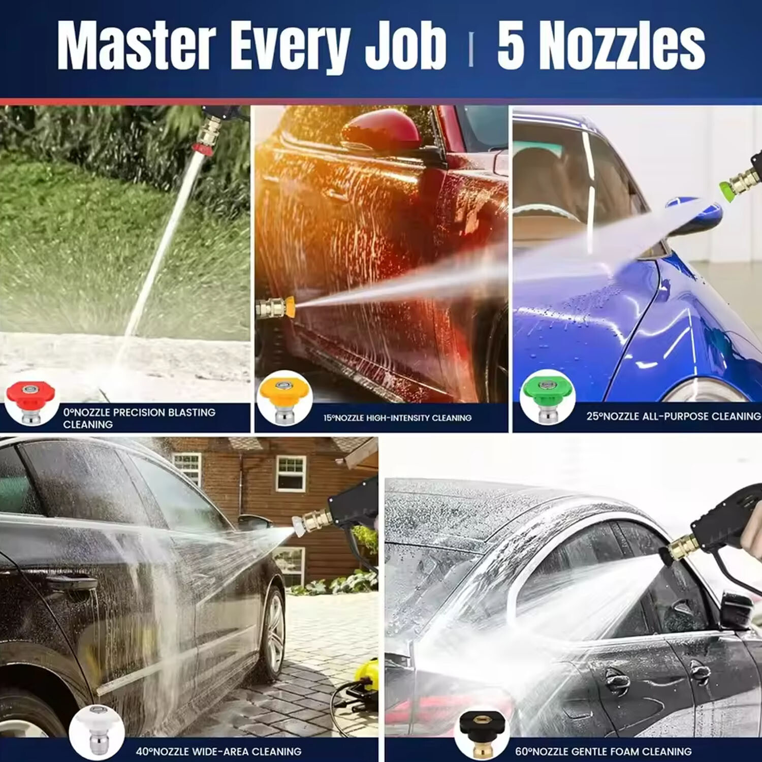 Foam Cannon Dual Connector Accessory,Pressure Washer Double Tip Attachment