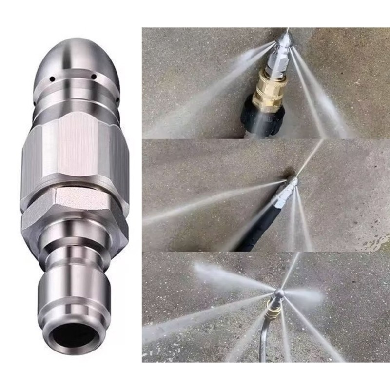 Stainless Steel 1/4inch Quick Connecting Sewer Jetter Nozzle Easy to Install