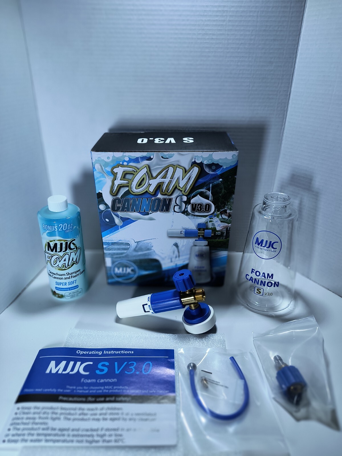 MJJC Premium Combo of Foam Cannon S V3.0 with 1/4″ Quick Connector and MJJC Foam
