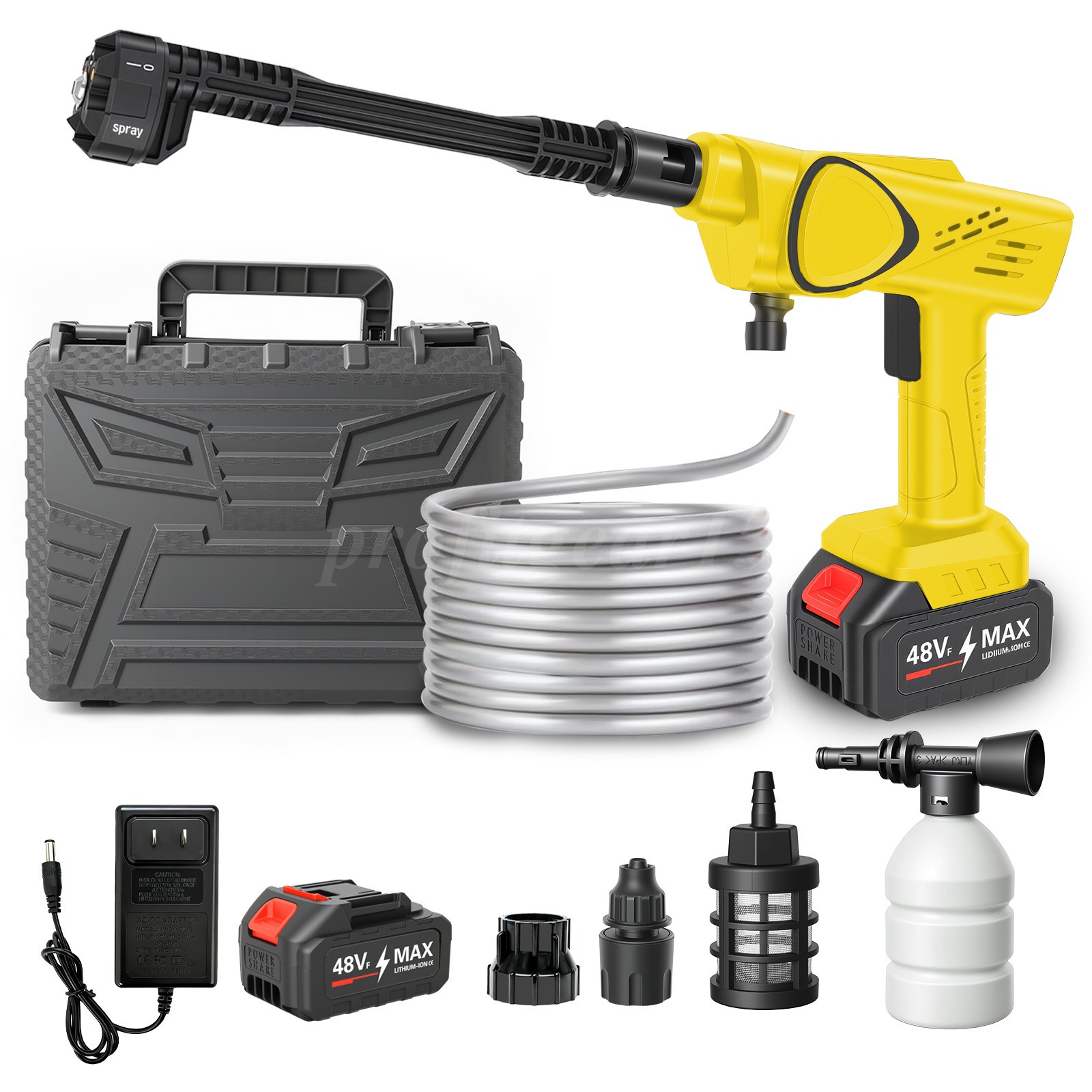 Cordless Pressure Washer 1000PSI Portable Power Washer 6in1 Nozzle 4.0Ah Battery