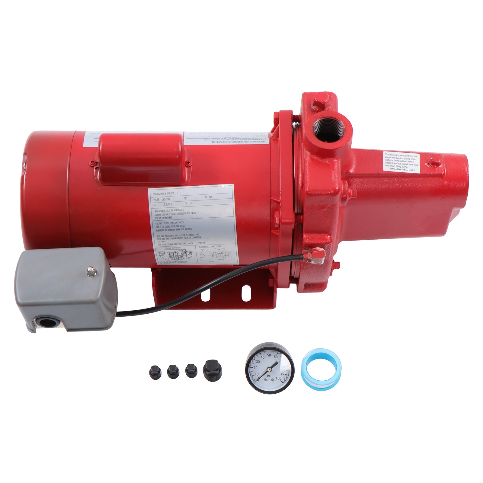 Cast Iron Shallow Well Jet Pump 115/230 Volt 1 HP 23 GPM 602208