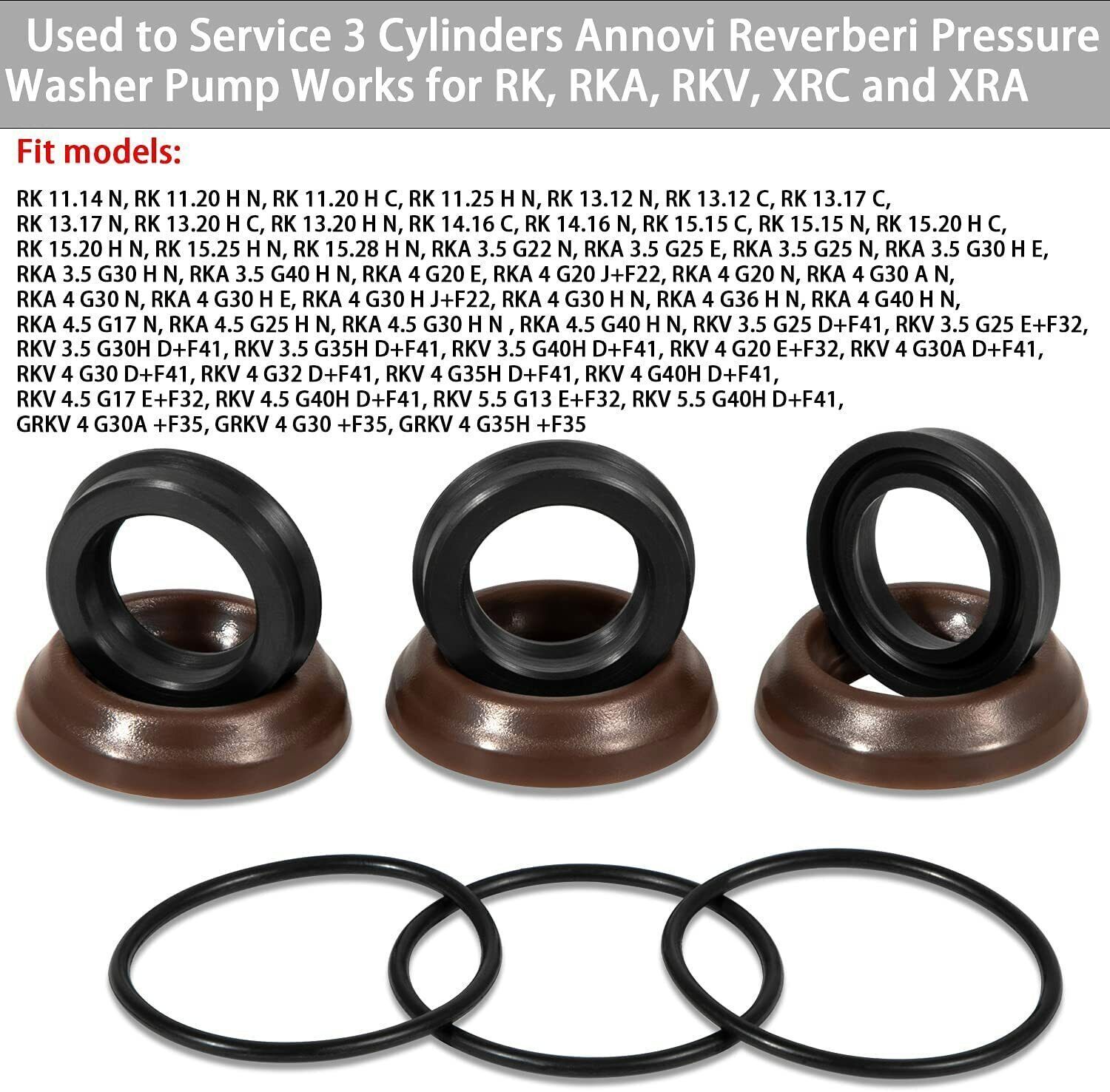 AR1857 18mm XR Seal Repair Kit for Annovi Reverberi Pump RK RKA RKV XRC XRA