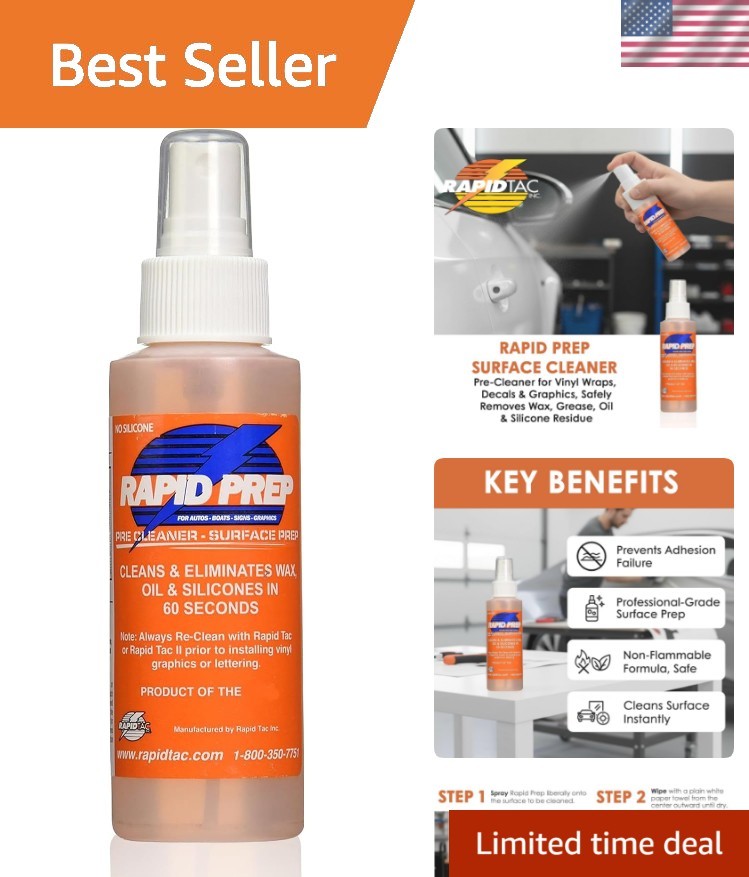 Compact 4 oz Rapid Prep Cleaner | Non-Flammable Solution for Vinyl Applications