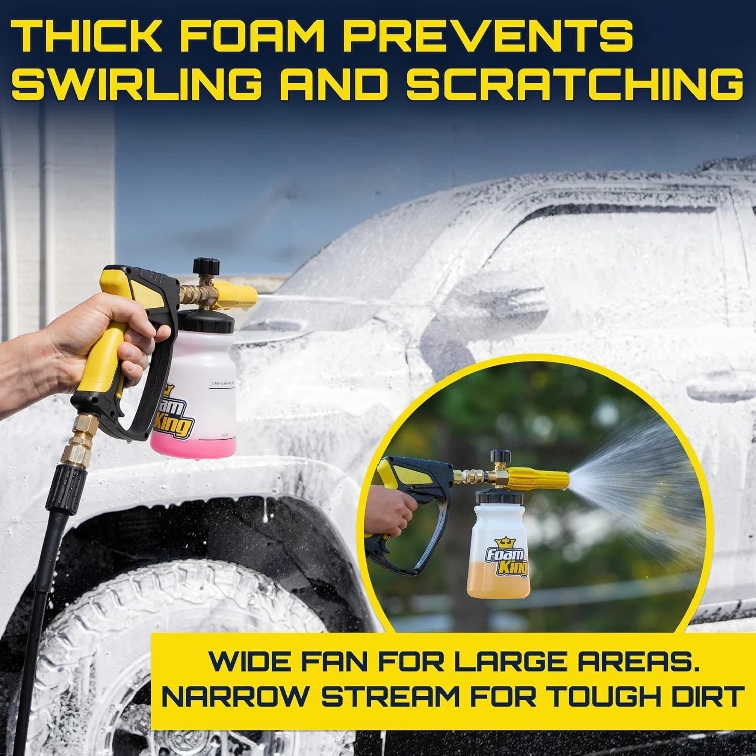 Glass & Plastic Foam Cannon: Stubby Sprayer, Swivel, Ultimate Cleaning Tool