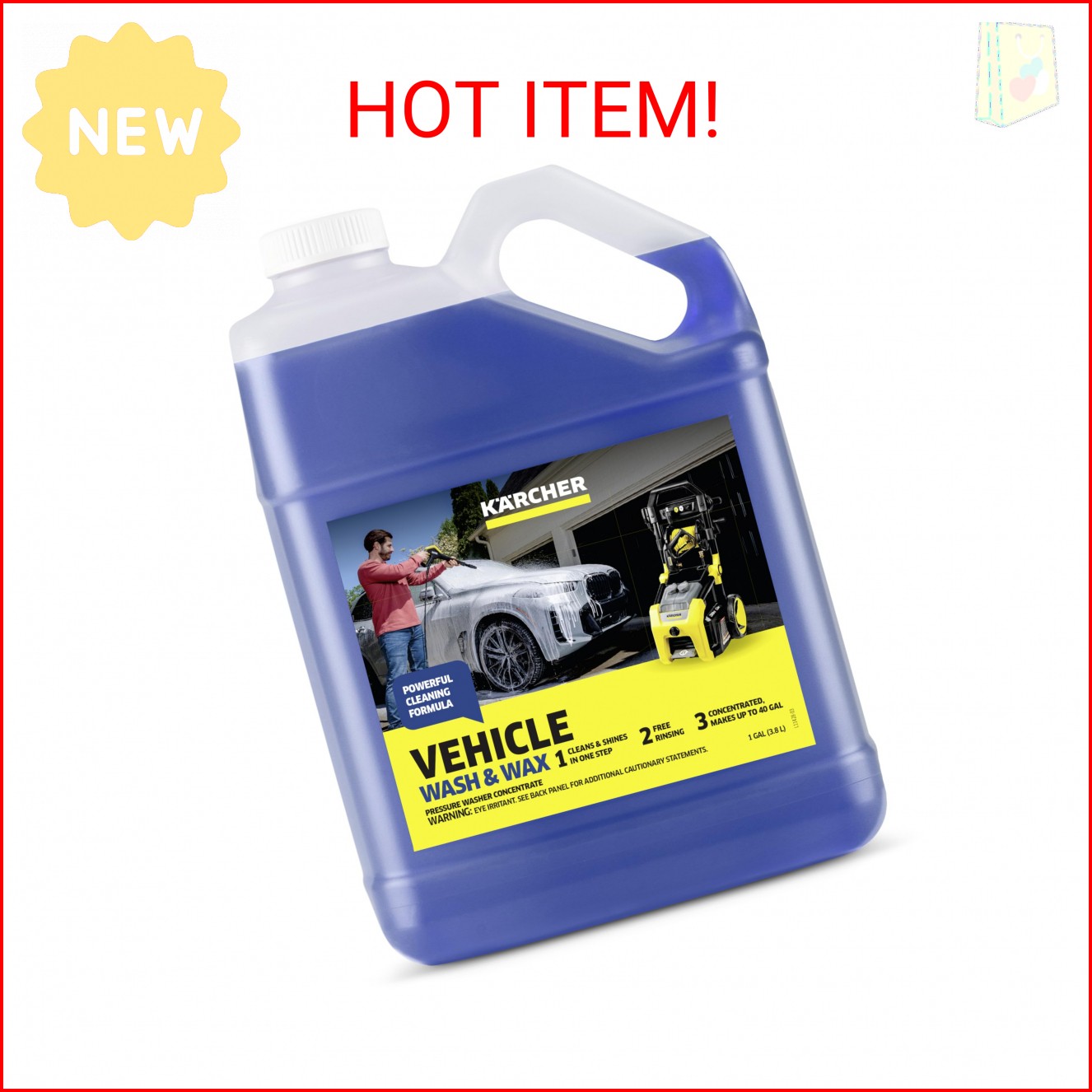 KÄRCHER Vehicle Wash and Wax, Pressure Washer Detergent, Cleans Cars, Bikes, Tru