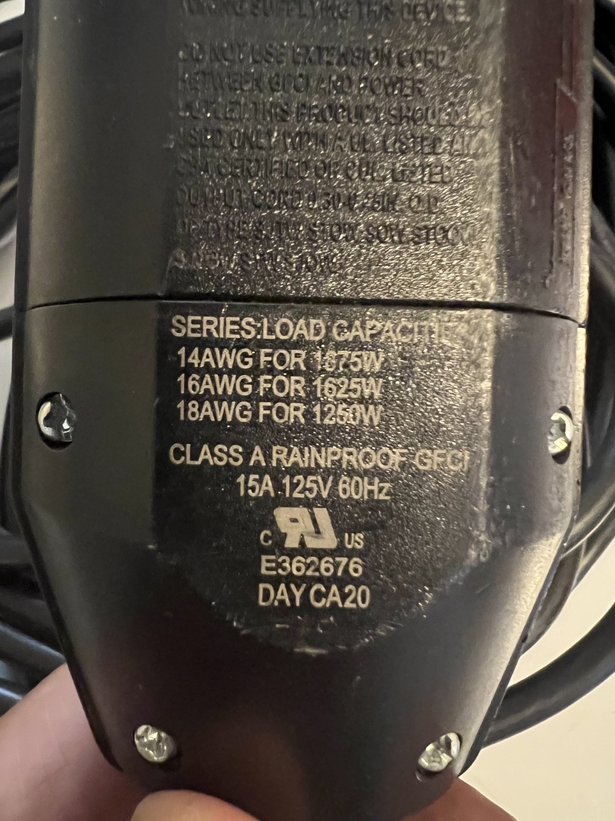 GFCI Power Cord For Ryobi Electric Pressure Washer 2000psi – Genuine Part – Used
