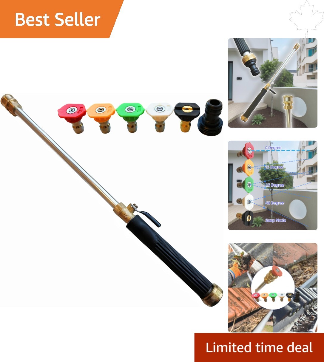 Versatile Brass Washing Wand – Perfect for Patio, Car, and Garden Cleaning