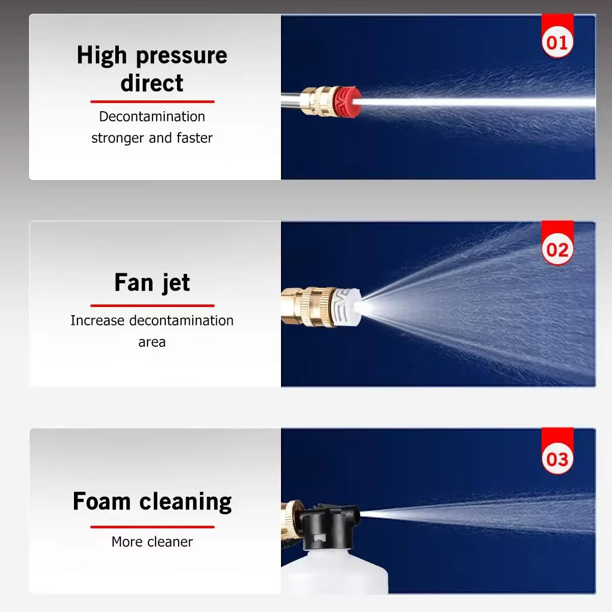 Portable Cordless Electric High Pressure Water Spray Gun Car Washer Yard Cleaner