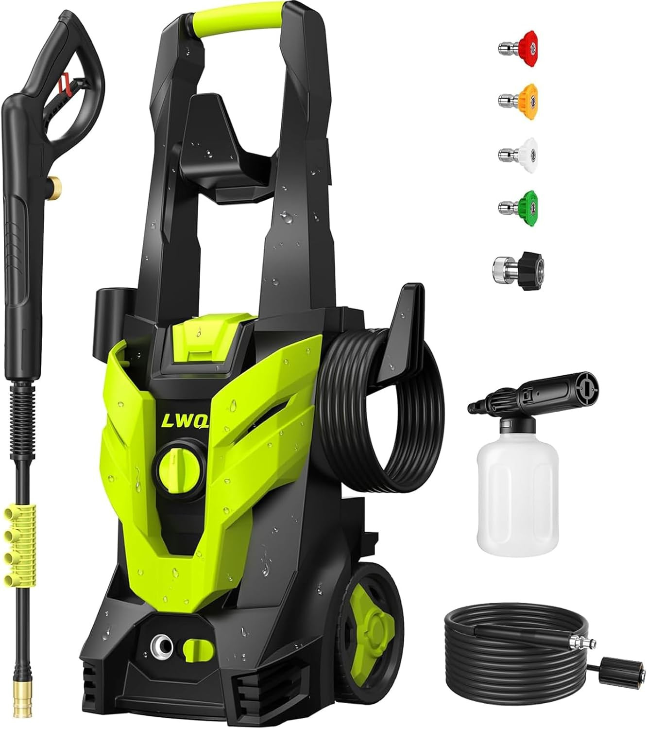 Pressure Washer, Portable Power Washer, 4 Quick Connect Nozzles, High Pressure C