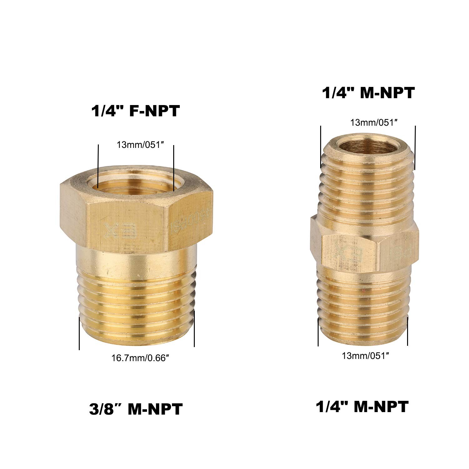 Pressure Washer Accessory Adapter Set 1/4 NPT 3/8 NPT Reducer Kit