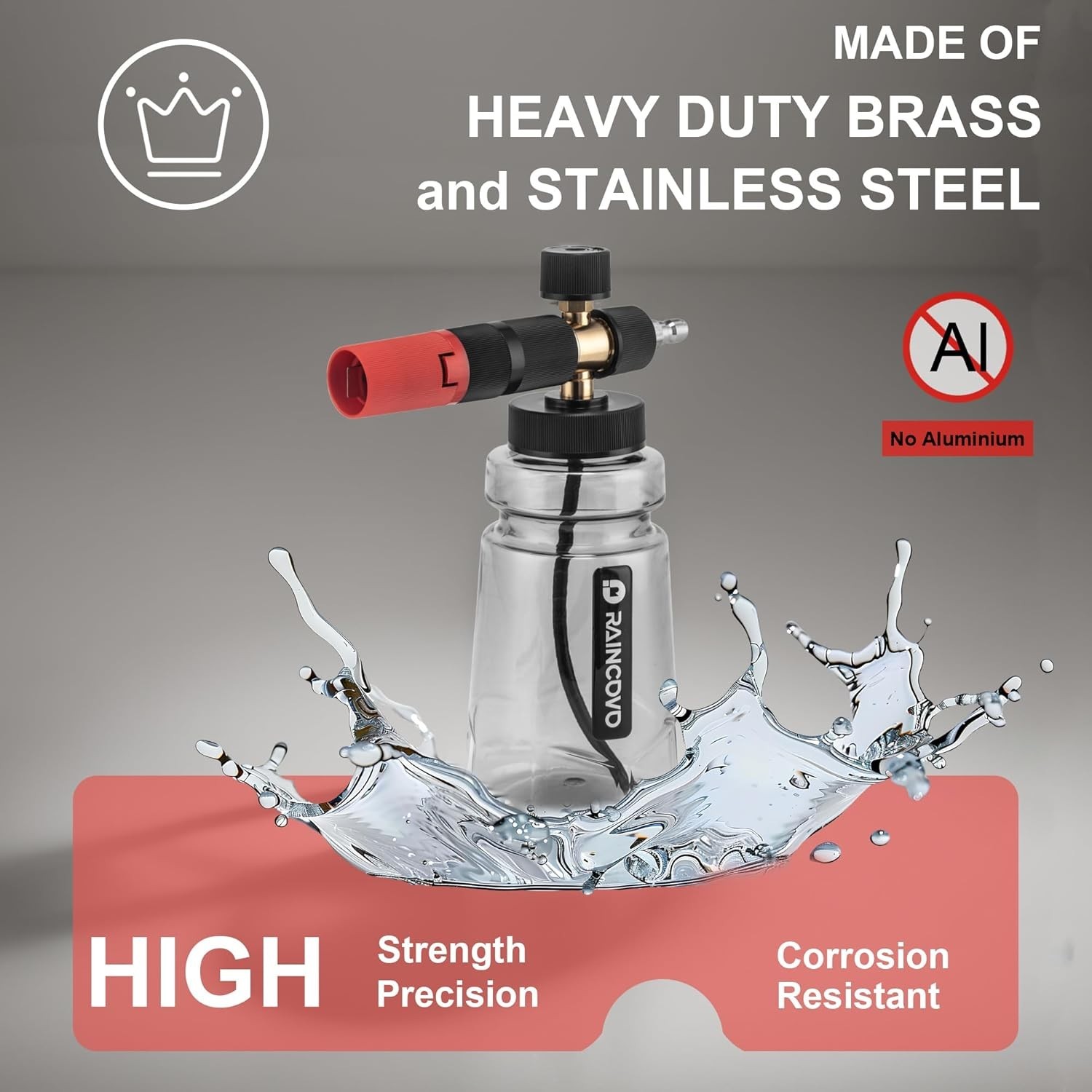 Raincovo Foam Cannon Wide Mouth for Pressure Washer, Thick Snow Foam Lance for C