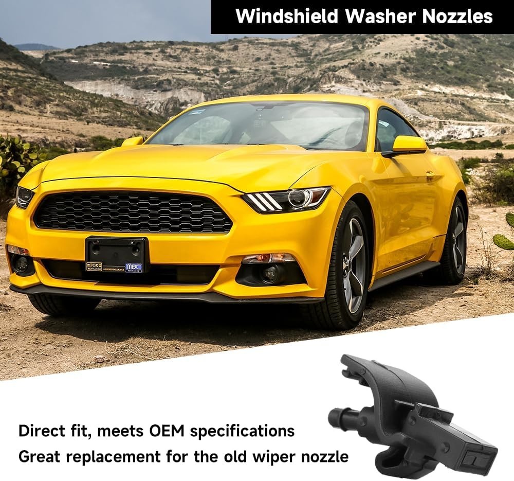 Front Windshield Washer Nozzles Wiper Spray Nozzle – Compatible for Ford Must…