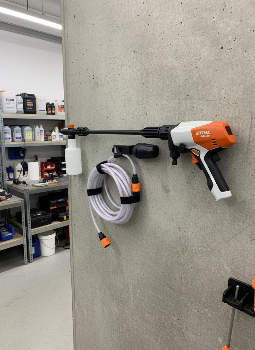 3D Printed STIHL RCA20 Pressure Washer Wall Mount with Hose Holder