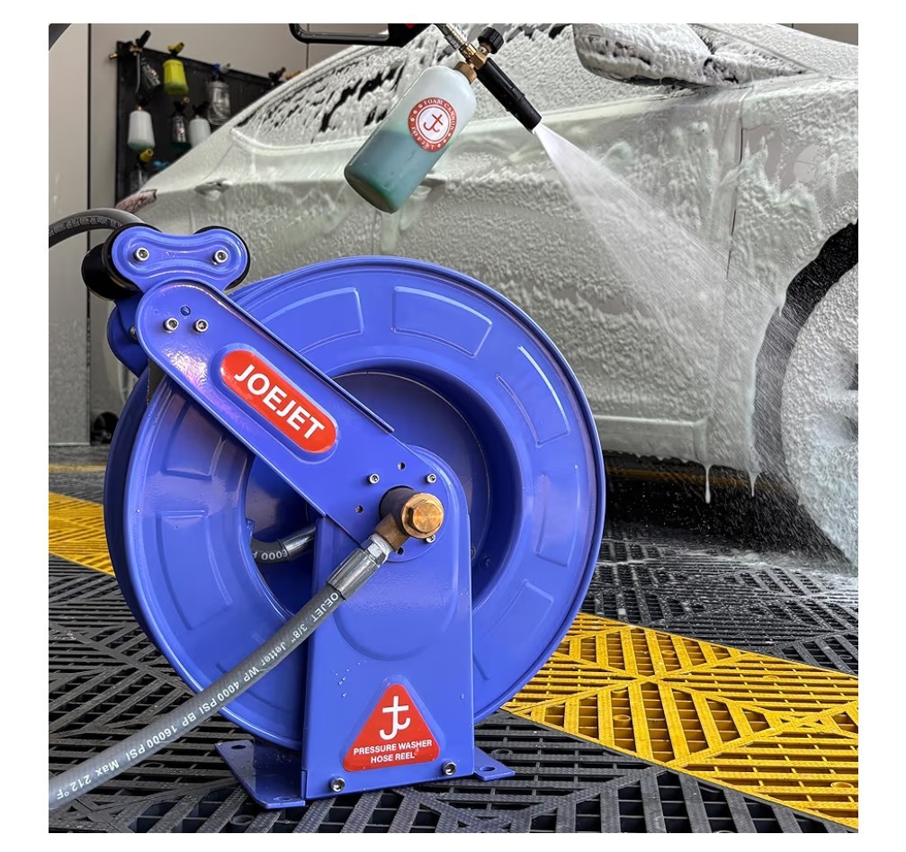 JOEJET Retractable Pressure Washer Hose Reel 3/8″ X 50 FT Power Washer 4000PSI