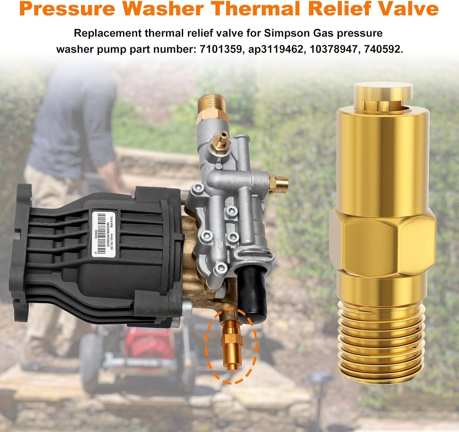 Pressure Washer Thermal Relief Valve 7101359 NPT 1/4 inch