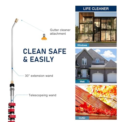 Pressure Washer Extension Wand 24FT Gutter Cleaning with Brush