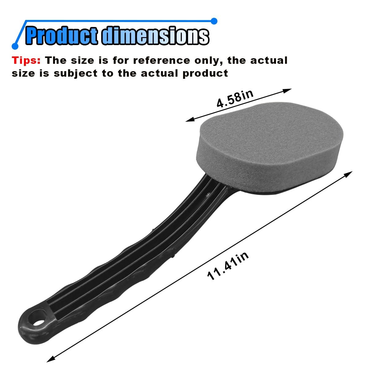 2 Pack Tire Shine Applicator Brush Car Waxing Sponge Brush with Curved Handle