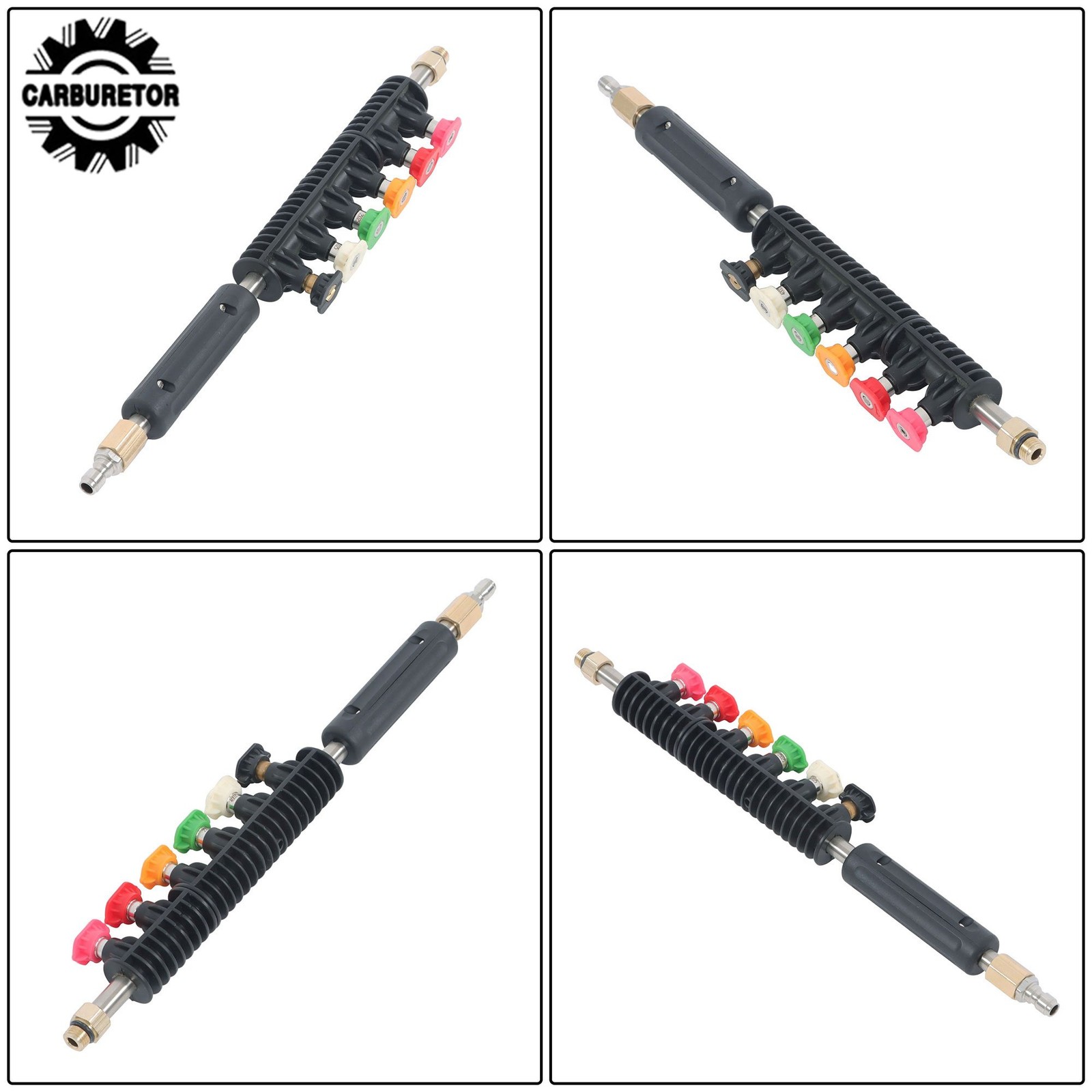 9 Pack Quick Connect 4000 PSI High Pressure Water Gun Extension Rod Set 1/4 Inch