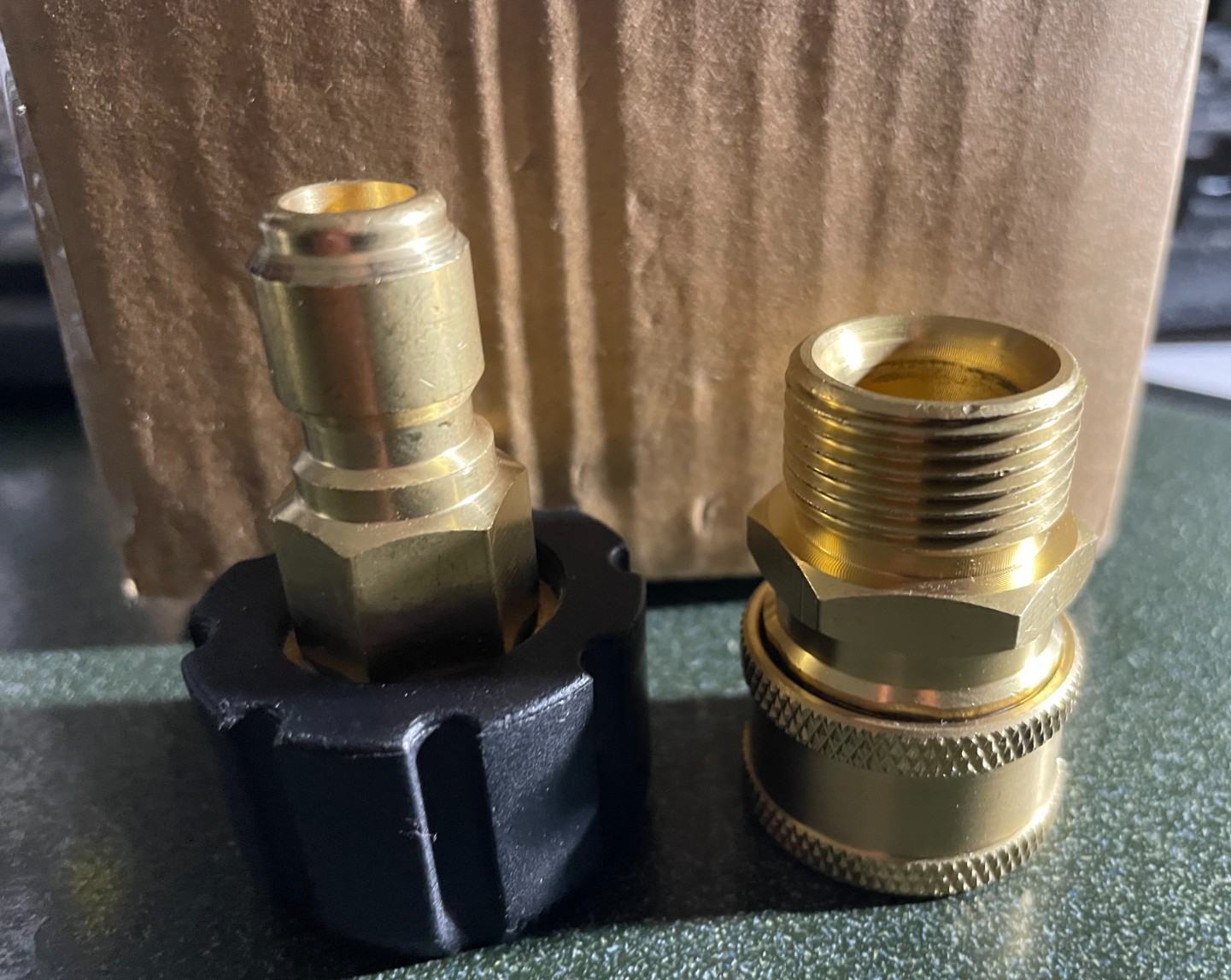 2 PCs Pressure Washer Quick Connect Fittings Brass Adapters 14MM to 3/8 Inches