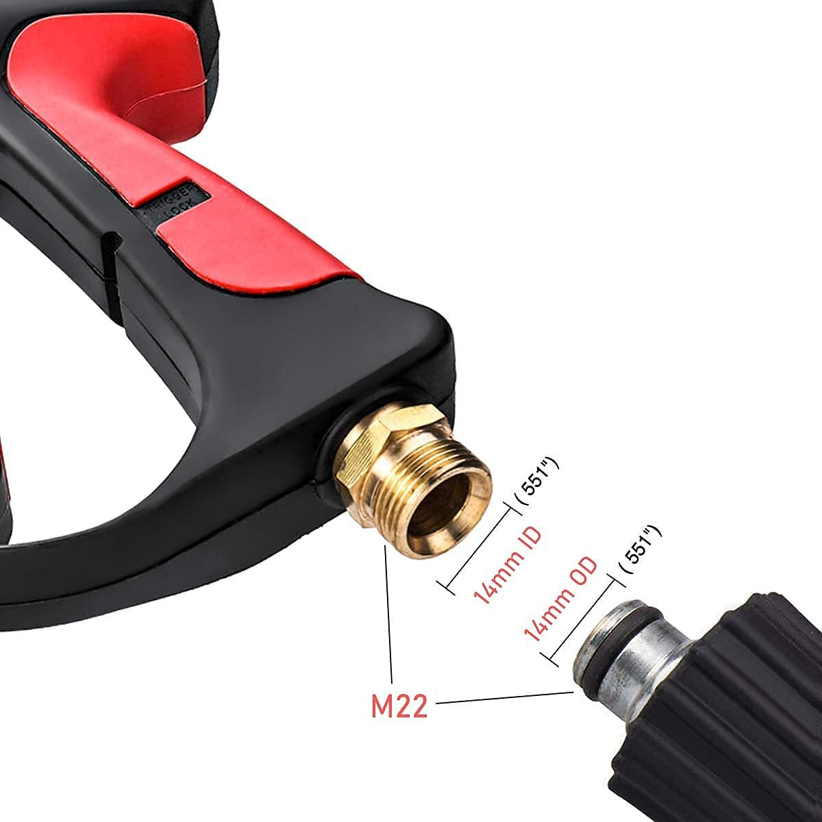 High Pressure 4350PSI Car Power Washer Gun Spray Wand Lance Nozzle and Hose Kit
