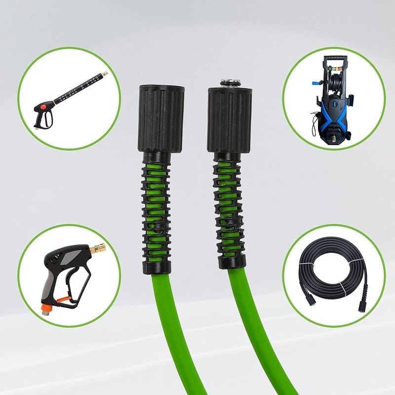 Lightweight Pressure Washer Hose Replacement 3600 PSI Universal Fit W/ Adapters