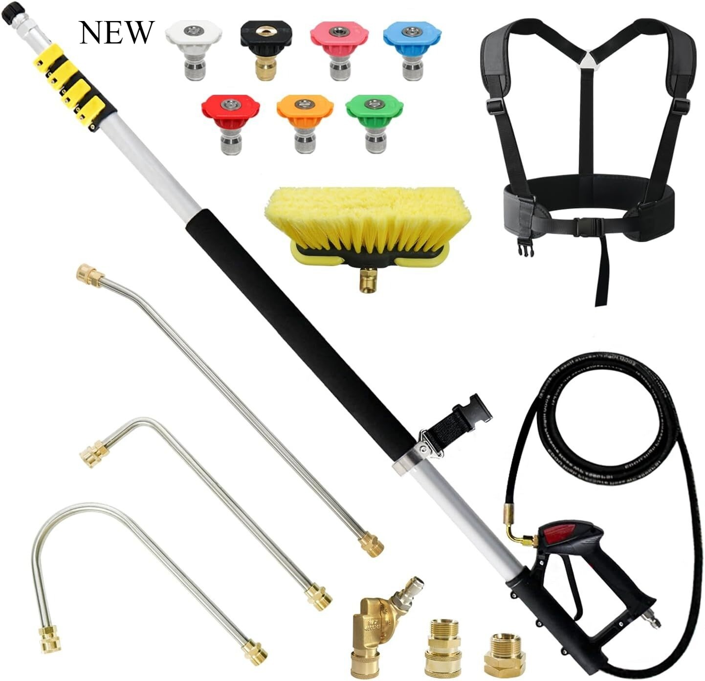 JANZ 24 FT Pressure Washer Telescoping Wand with Power Washer Extension Wands