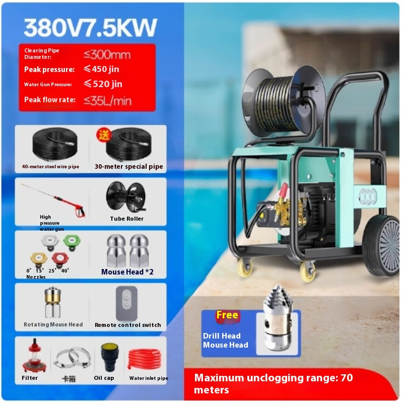 220V380V Diesel Gasoline Electric Sewer Water Rat Pipe Unclogging Machine