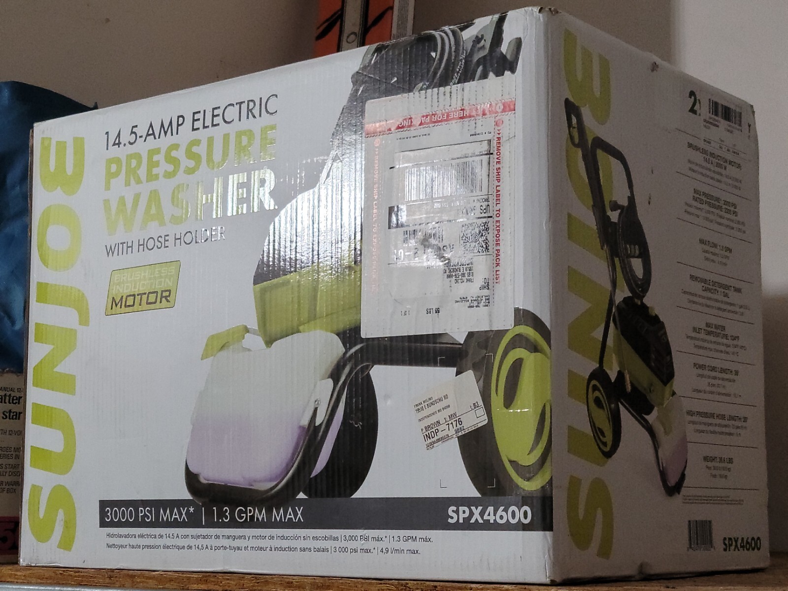 Sun Joe SPX4600 High Performance Brushless Pressure Washer w/Attachment – NEW