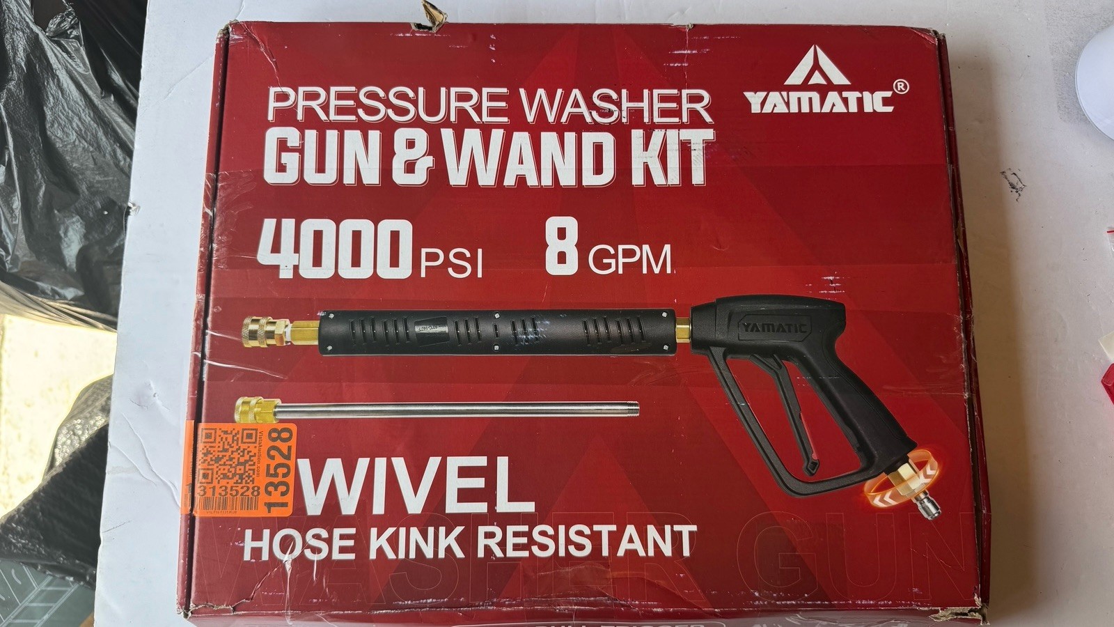 YAMATIC Pressure Washer Gun Wand with Swivel 3/8″ Plug & M22 Coupler, Stainless