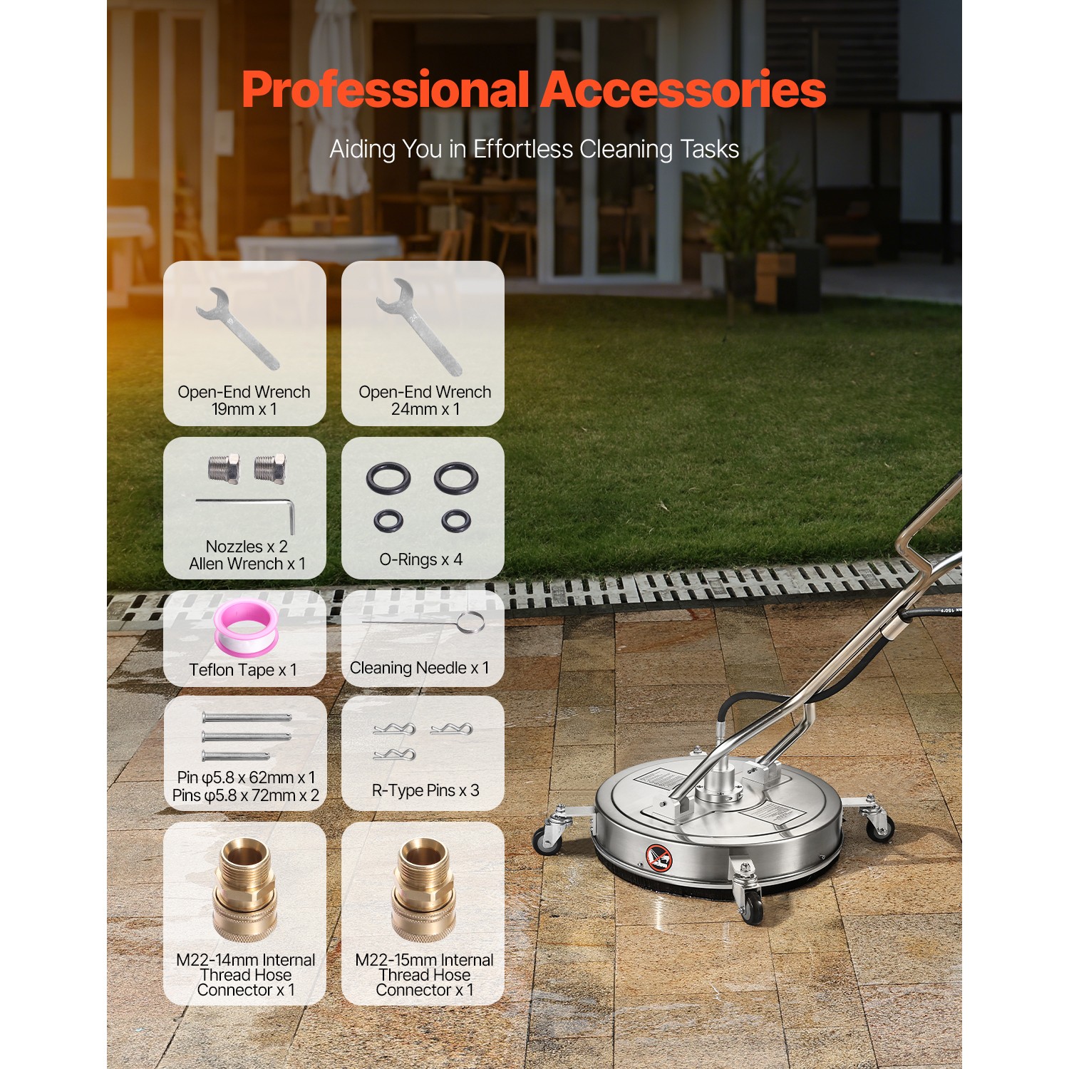 Uimoso 20-Inch Surface Cleaner for Pressure Washers, Dual Handles, 4000 PSI