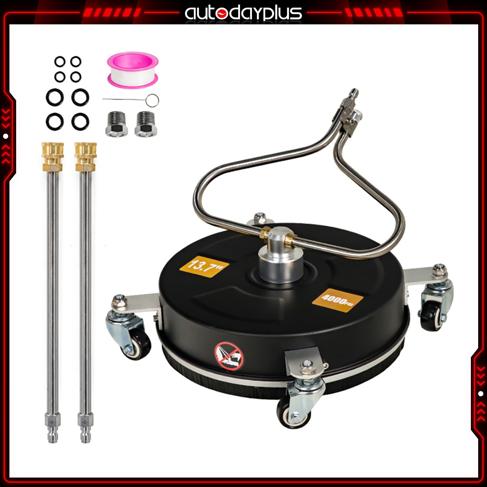 13.7″ High Pressure Washer Surface Cleaner Stainless Steel 4000PSI