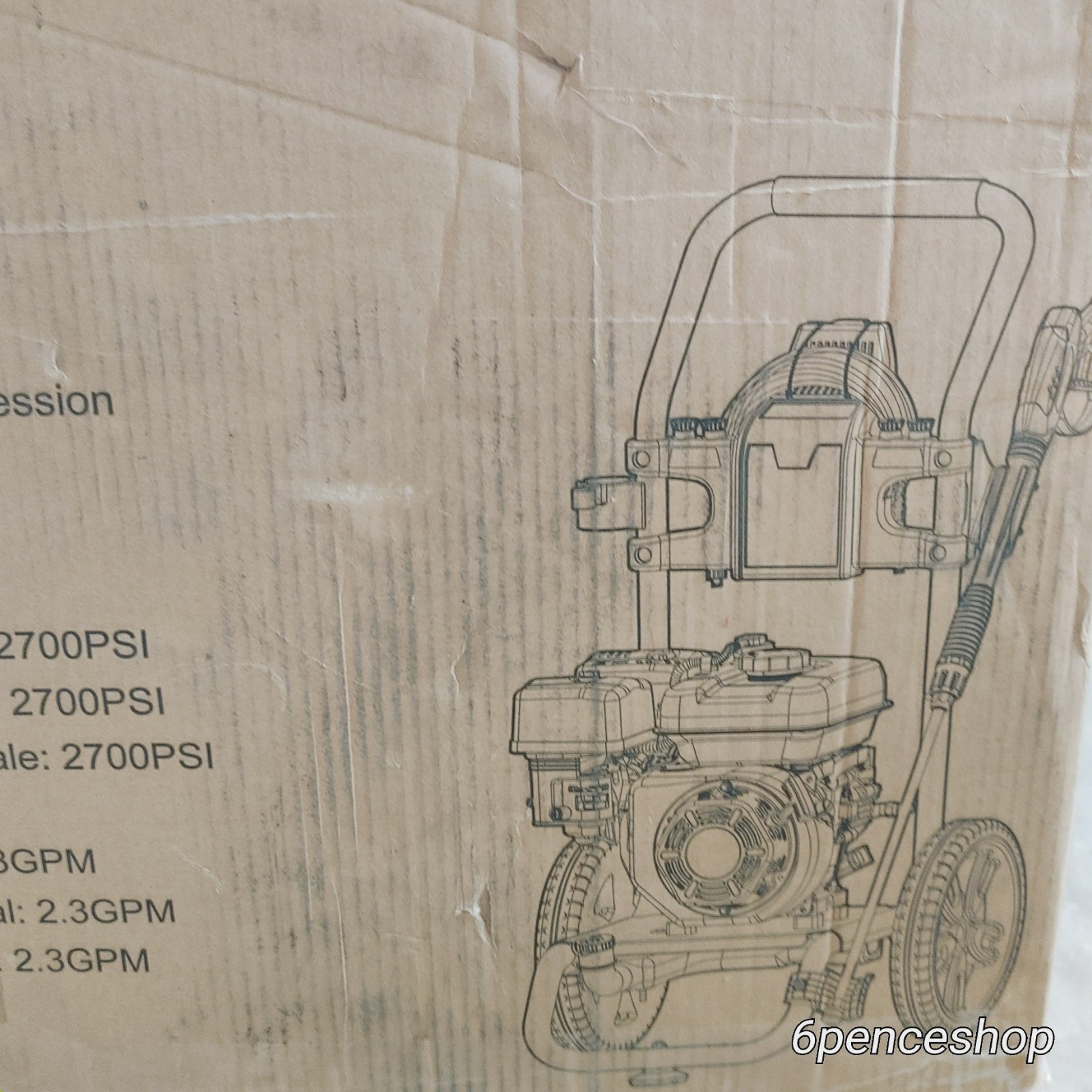 open box Quip-All 2,700 PSI 2.3 GPM Gas Pressure Washer CARB 2700GPW new