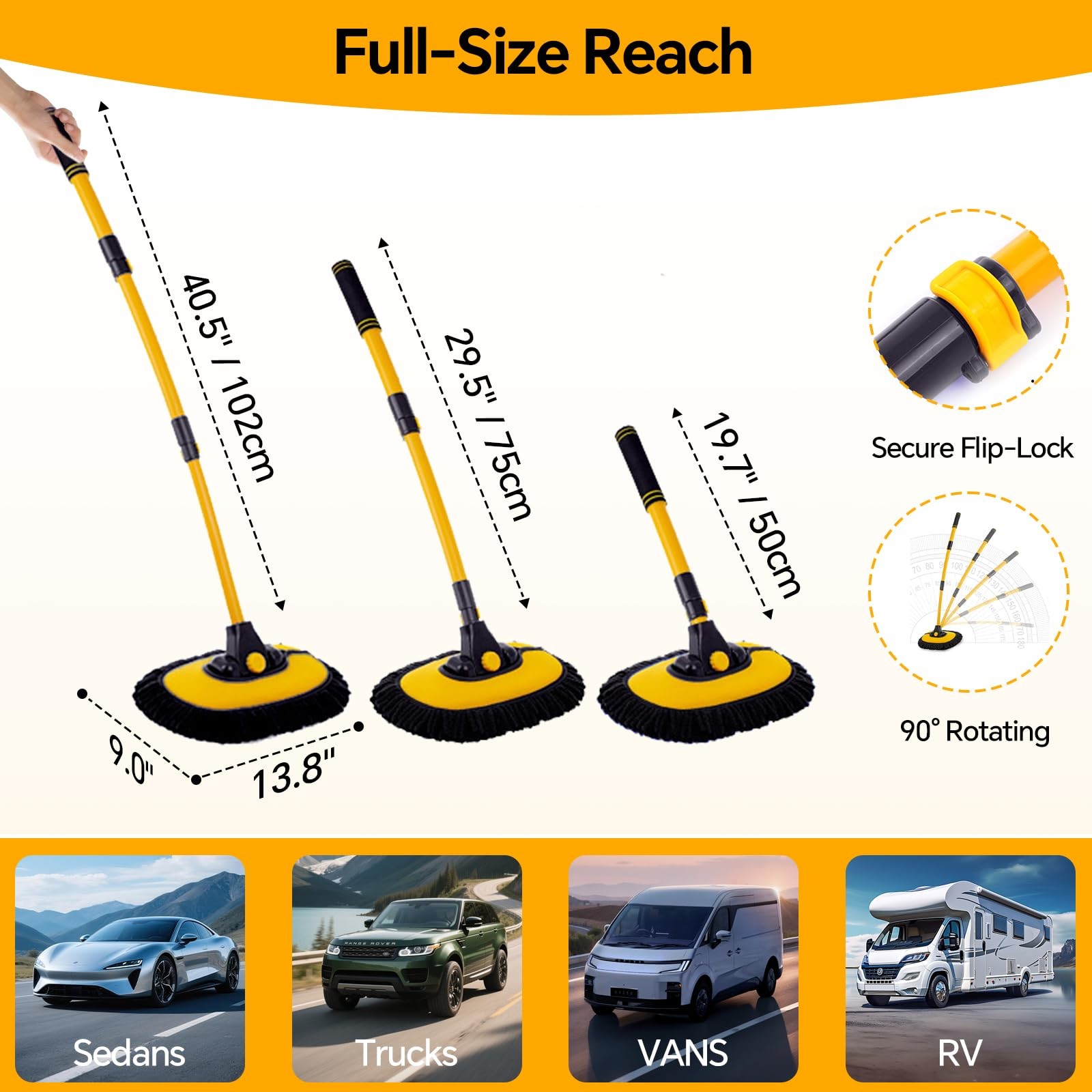 AutoShark 7-in-1 Car Wash Kit with 20L Folding Bucket & Brush – Car Wash Mop …