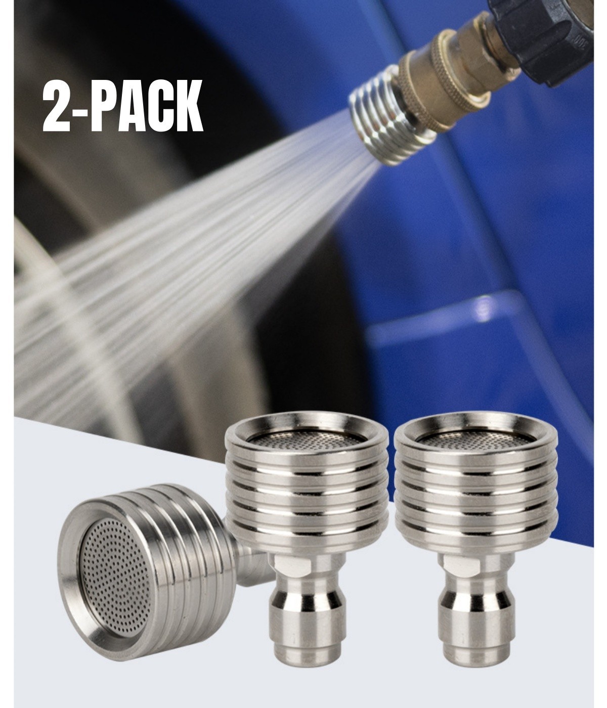 2Pcs High Pressure Washer Nozzle Tips, 1/4″ Quick Connect, 0.4mm Orifice, Steel