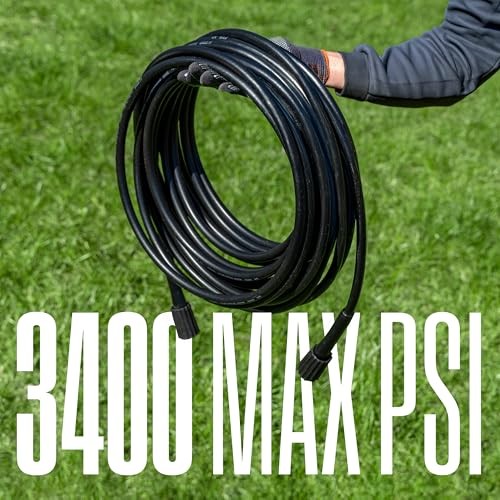 Westinghouse 50 ft PVC Pressure Washer Hose – 3400 Max PSI – For Gas and
