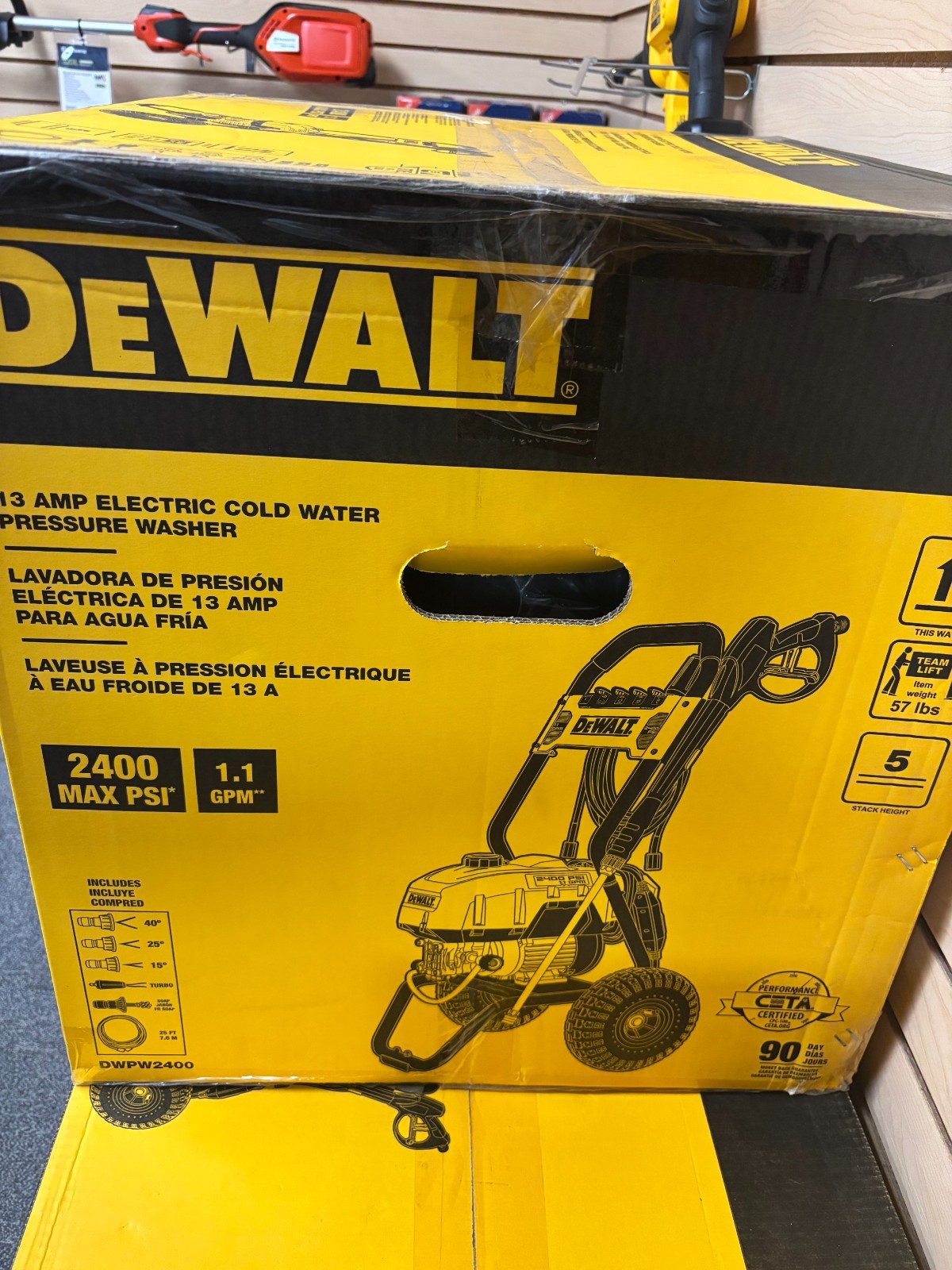 DEWALT AC Pressure Washer — 2400 PSI, Model# DWTDWPW2400