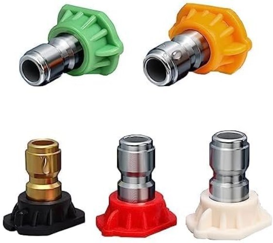5-Piece Pressure Washer Nozzle Tips Set – Multi-Angle Spray, Quick-Connect, U…