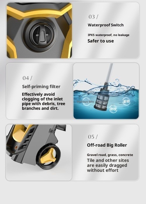 Car Wash Home-Use 220V High-Pressure Water Pump Powerful Cleaning Machine