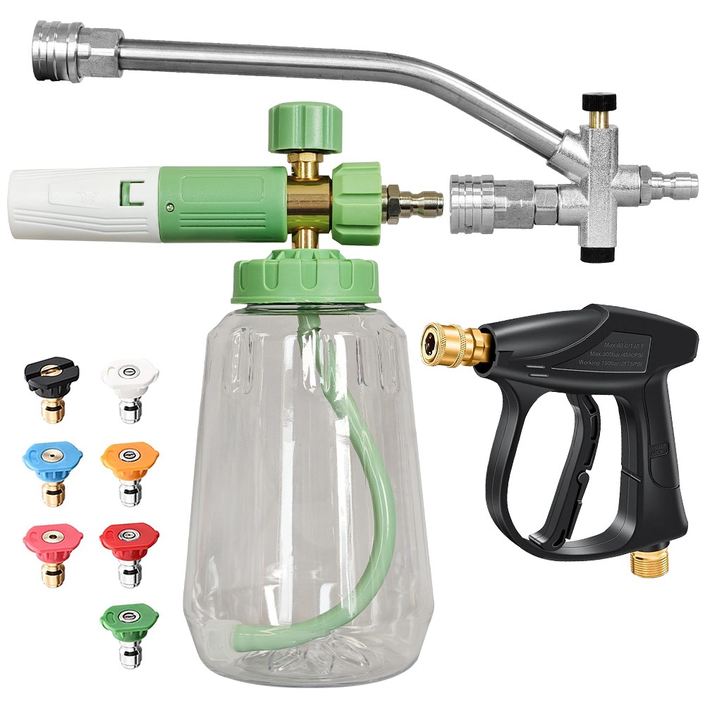 Pressure Washer Gun Car Wash Soap Lance Cannon Spray Jet Bottle Snow Foam Kit US