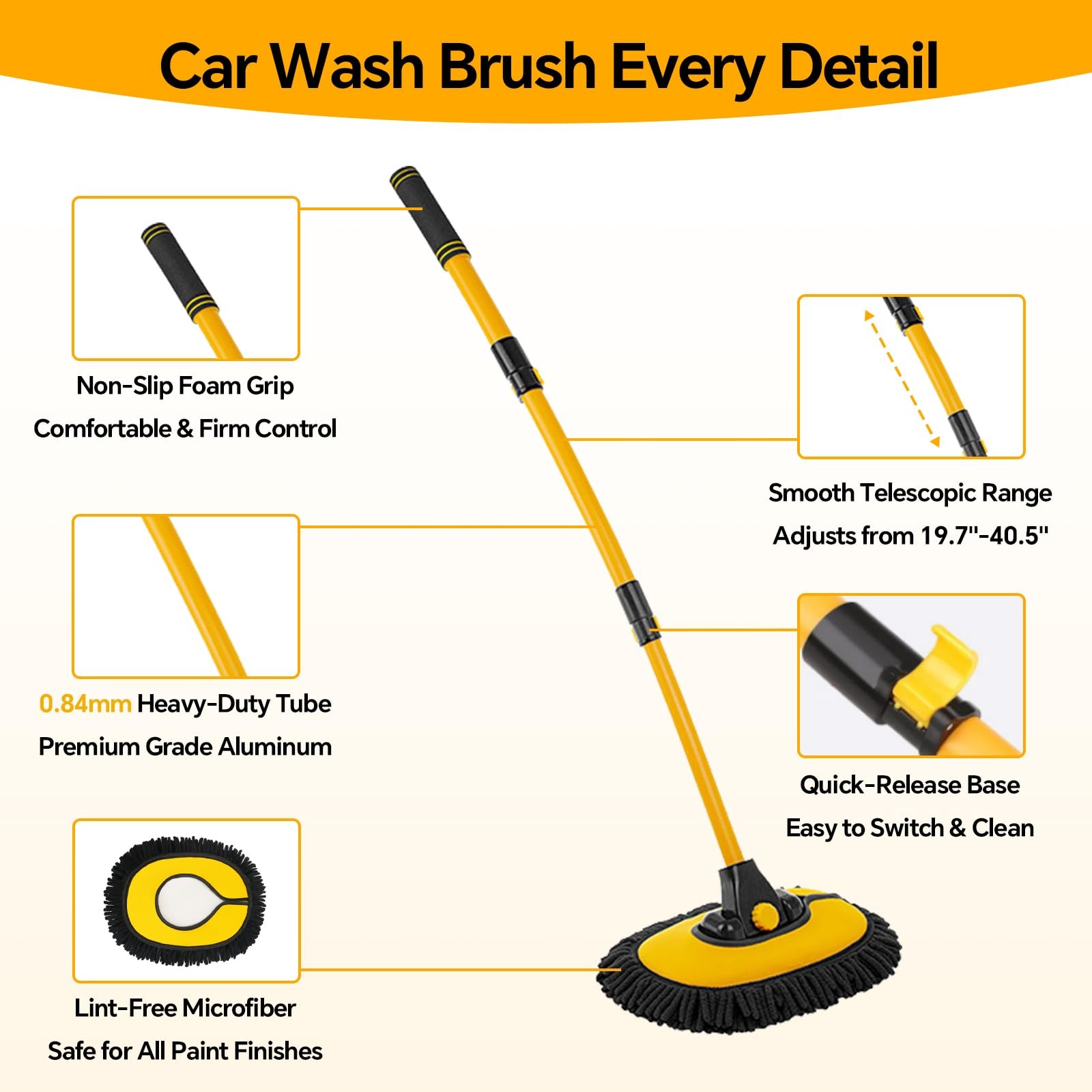 AutoShark 7-in-1 Car Wash Kit with 20L Folding Bucket & Brush – Car Wash Mop …
