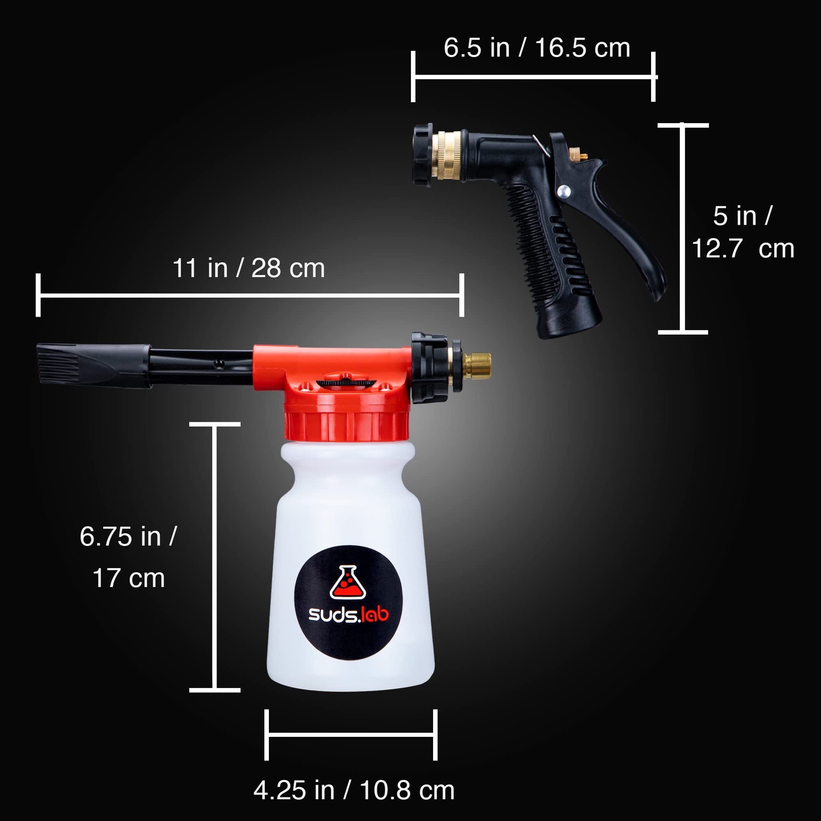 Suds Lab F3 Car Cleaning Foam Gun, Adjustable Foam Nozzle, Connect to Any Gar…