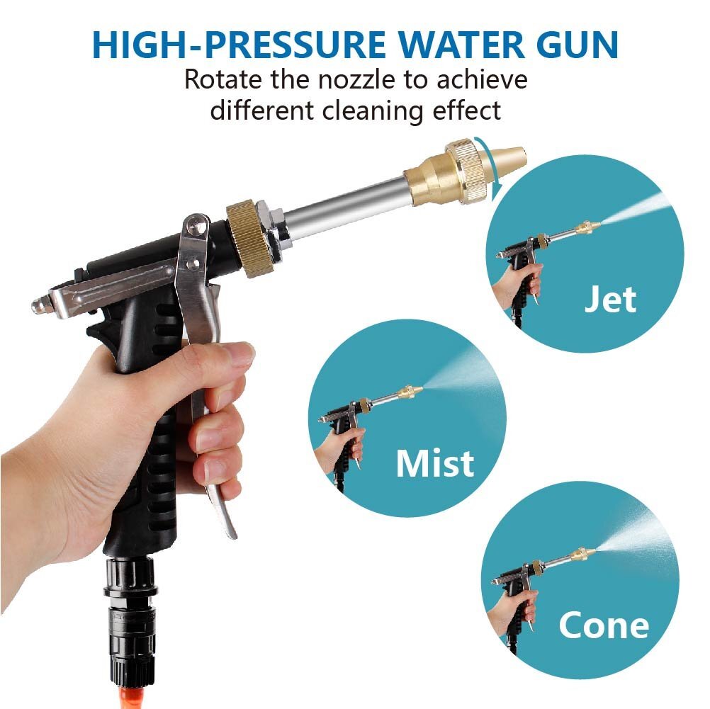 12V 120W Dual Pump 200PSI Super Pressure Car Yard Electric Wash Gun Power Washer